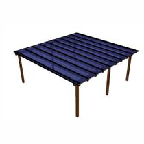 Kit Policarbonato Azul 6mm 6,00m x 6,00m - Perfis Naturais