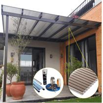 Kit Policarbonato Bronze 4mm 7,00m x 6,00m - Perfis Naturais Kit Policarbonato Bronze 4mm 7,00m x 6,00m - Perfis Naturais
