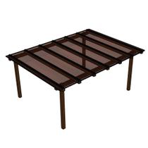 Kit Policarbonato Bronze 6mm 4,00m x 1,50m - Perfis Naturais