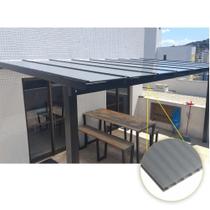 Kit Policarbonato Cinza Refletivo 6mm 2,00m x 3,00m - Perfis Naturais