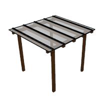 Kit Policarbonato Cristal 4mm 2,00m x 2,00m - Perfis Bronze