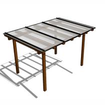 Kit Policarbonato Cristal 4mm 3,00m x 1,00m - Perfis Bronze Kit Policarbonato Cristal 4mm 3,00m x 1,00m - Perfis Bronze