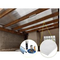 Kit Policarbonato Cristal 4mm 4,00m x 6,00m - Perfis Naturais Kit Policarbonato Cristal 4mm 4,00m x 6,00m - Perfis Naturais