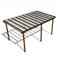 Kit Policarbonato Cristal 4mm 5,00m x 2,00m - Perfis Bronze