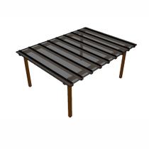 Kit Policarbonato Fume 3mm 4,00m x 3,00m - Perfis Naturais