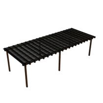 Kit Policarbonato Fume 4mm 12,00m x 2,00m - Perfis Naturais