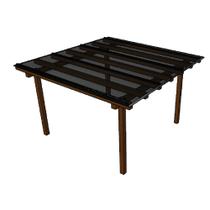 Kit Policarbonato Fume 4mm 3,00m x 3,00m - Perfis Naturais