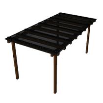 Kit Policarbonato Fume 4mm 4,00m x 2,00m - Perfis Naturais