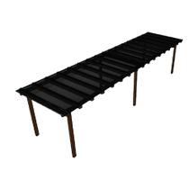 Kit Policarbonato Fume 4mm 8,00m x 1,50m - Perfis Pretos