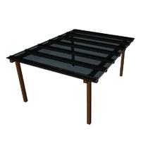 Kit Policarbonato Fume 6mm 4,00m x 1,50m - Perfis Naturais