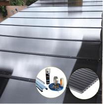 Kit Policarbonato Fume 6mm 4,00m X 2,00m - Perfis Naturais Kit Policarbonato Fume 6mm 4,00m X 2,00m - Perfis Naturais