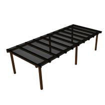 kit Policarbonato Fume 6mm 5,00m x 3,00m - Perfis Naturais