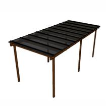 Kit Policarbonato Fume 6mm 6,00m x 3,00m - Perfis Naturais