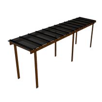 Kit Policarbonato Fume 6mm 8,00m x 1,50m - Perfis Naturais