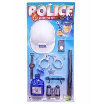 Kit policia detective set com capacete 27cm e acessorios 12 pecas - PICA PAU