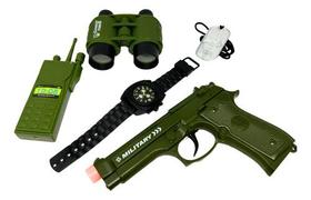 Kit Policial Completo Arma E Acessórios Brinquedo Militar