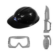 Kit Policial Completo Capacete Óculos Proteção e Acessórios