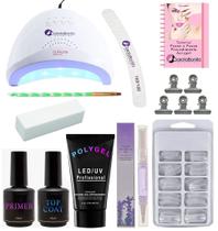 Kit Poligel Polygel Unhas Completo Cabine Uv Molde F1 Primer