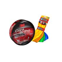 Kit Polimento Automotivo Com Cera 3M Auto Brilho Com Pano Microfibra Kit Polimento Automotivo Com Cera 3M Auto Brilho Com Pano Microfibra
