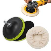 Kit Polimento Automotivo Disco De Lixa Com tiras autocolantes Boina Lã