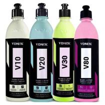 Kit polimento automotivo v10 v20 v30 vonixx + selante v80