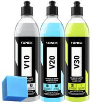 Kit Polimento Automotivo Vernizes Asiaticos V10 Corte V20 Refino V30 Lustro Vonixx
