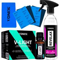 Kit Polimento Farol Vitrificador V-light Lixa Revelax Vonixx