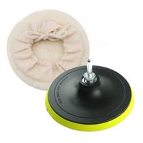 Kit Polimento Para Furadeira Com Base 125mm + Boina de Lã 5"