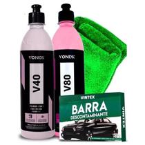 Kit polimento v80 selante + v40 + v-bar vonixx + microfibra