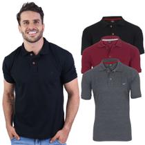 Kit Polo Masculina Tradicional Básica Envoy Manga Curta 3 Peças