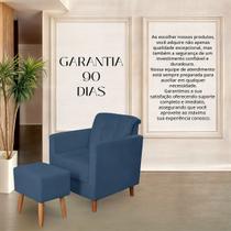 Kit Poltrona Angelina Confortavel Luxo 1 Puff Suede Azul Marinho Kit Poltrona Angelina Confortavel Luxo 1 Puff Suede Azul Marinho
