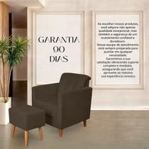 Kit Poltrona Angelina Confortavel Luxo 1 Puff Suede Marrom Kit Poltrona Angelina Confortavel Luxo 1 Puff Suede Marrom