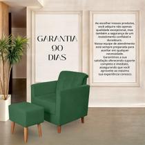 Kit Poltrona Angelina Confortavel Luxo 1 Puff Suede Verde