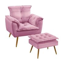 Kit Poltrona Beta e Puff Lunar Sued Aradecor