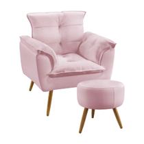 Kit Poltrona Beta e Puff Solar Sued Aradecor