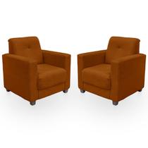 Kit Poltrona Cadeira para Sala Confortável Reforçada Veneza Suede