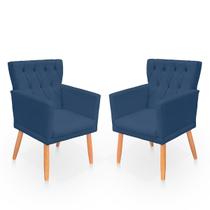 Kit Poltrona Capitonê Clássica Confortável para Sala e Quarto Ana Suede