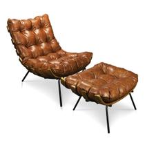 Kit Poltrona Costela com Puff Para Sala Nozes Kit Poltrona Costela com Puff Para Sala Nozes