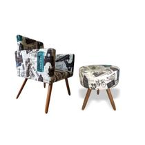 Kit Poltrona Decorativa Nina Suede Paris Azul E Puff Redondo Pés Palito Para Recepção Sala Quarto Salão de Beleza Kit Poltrona Decorativa Nina Suede Paris Azul E Puff Redondo Pés Palito Para Recepção Sala Quarto Salão de Beleza