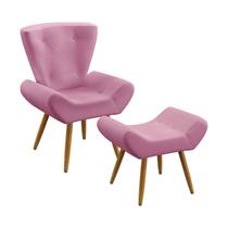 Kit Poltrona Decorativa Polaris e Puff Polar Suede Rosê Aradecor Kit Poltrona Decorativa Polaris e Puff Polar Suede Rosê Aradecor
