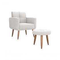 Kit Poltrona Decorativa Sala + Puff Havana Matrix Bege Kit Poltrona Decorativa Sala + Puff Havana Matrix Bege