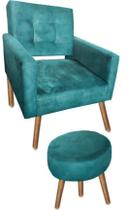 Kit Poltrona Decorativa Vanessa com Puff Turquesa Kit Poltrona Decorativa Vanessa com Puff Turquesa