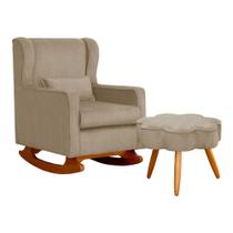 Kit Poltrona e Puff Aurora Balanço Suede Capuccino - FM