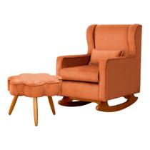 Kit Poltrona e Puff Aurora Balanço Veludo Terracota - FM
