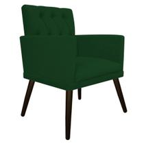 kit Poltrona e Puff Fernanda Palito Tabaco Suede Verde - KDAcanto Móveis