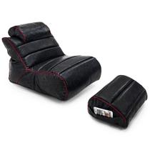 Kit Poltrona Gamer Arcade e Apoio Nobuck Impermeável Enchimento Micropérolas Ergonômico com Porta Controle e Conforto Premium