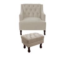 Kit poltrona genesis + puff retrô suede bege Kit poltrona genesis + puff retrô suede bege