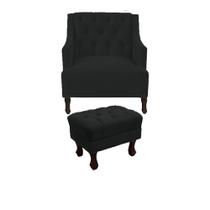 Kit poltrona genesis + puff retrô suede preto Kit poltrona genesis + puff retrô suede preto