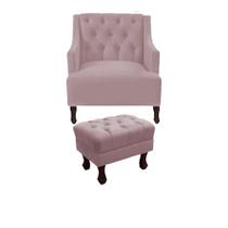 Kit poltrona genesis + puff retrô suede rosê Kit poltrona genesis + puff retrô suede rosê