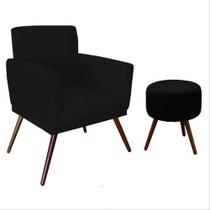 Kit poltrona nina + puf preta Kit poltrona nina + puf preta